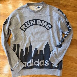 adidas Originals Gray RUN DMC Graphic Crewneck Sweater